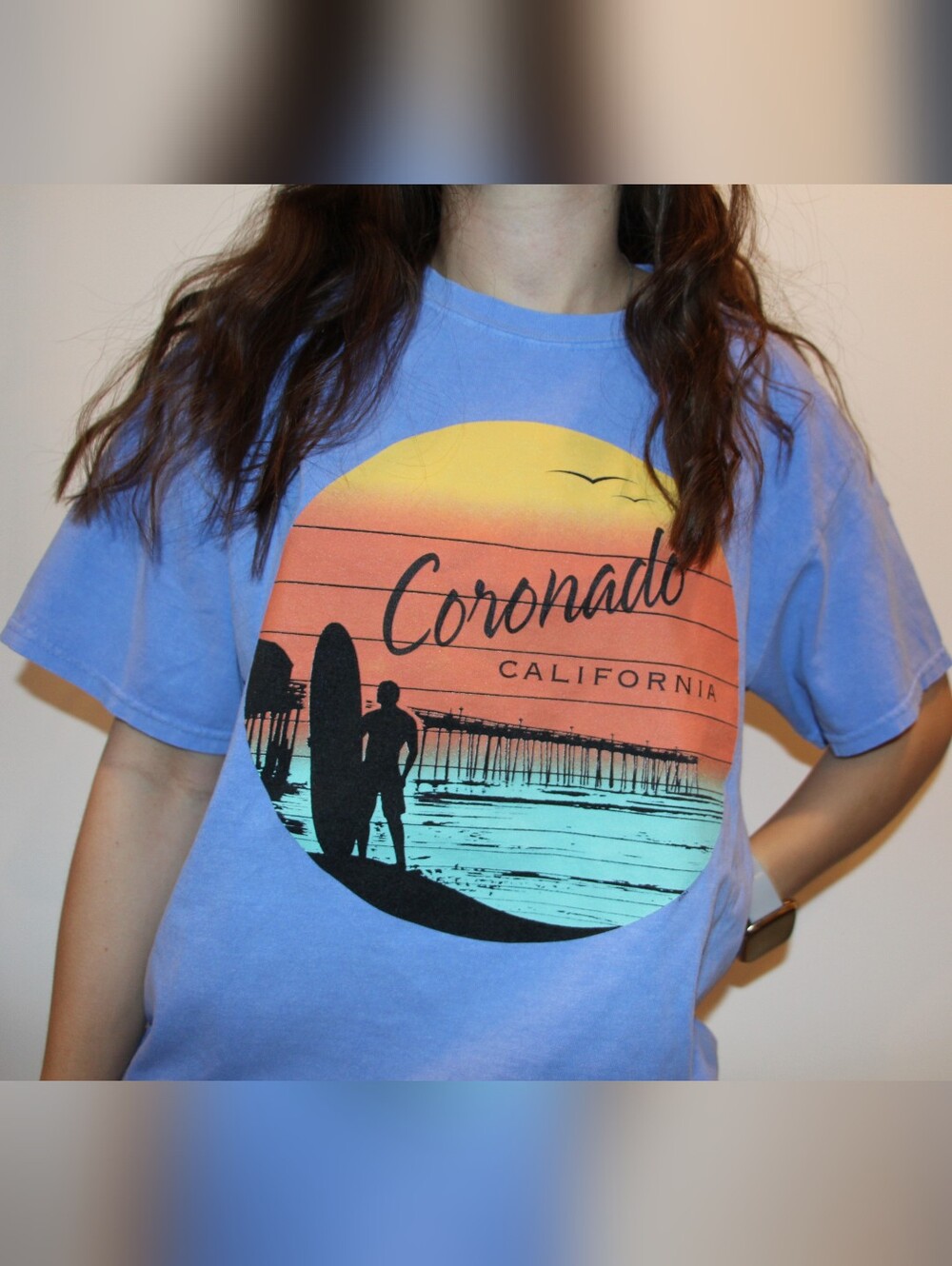 Coronado California Graphic Tee - Blue and Orange